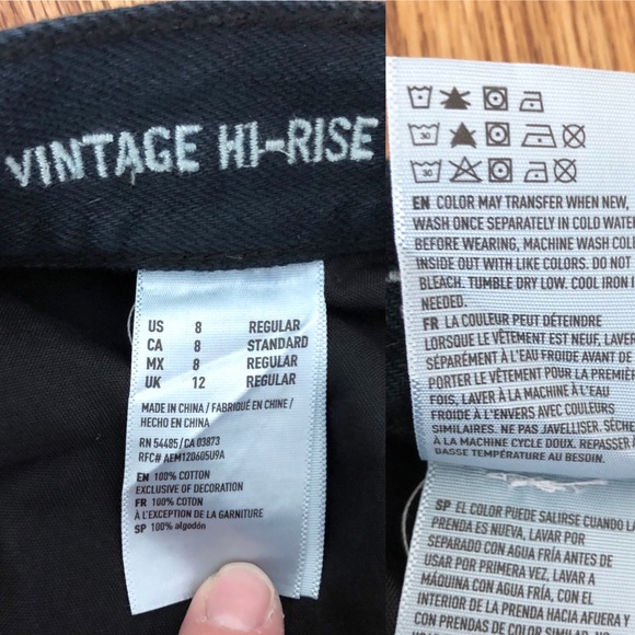 American Eagle | NEW Black Vintage Hi-Rise Jeans 8 - Picture 7 of 7